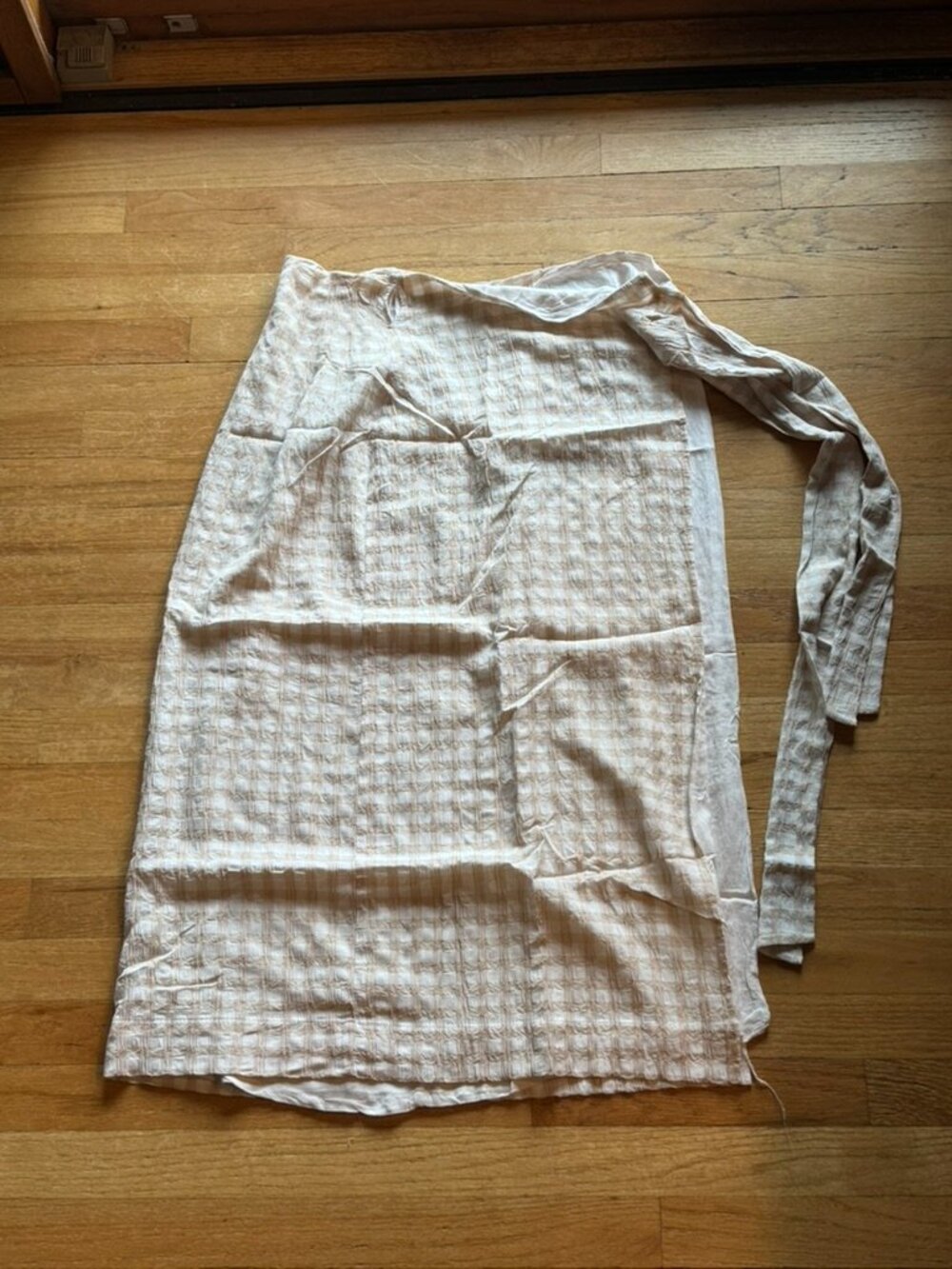 Paloma Wool Gingham Wrap Skirt in Cream/White Size 36